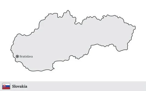 Slovakia vector map with the capital city of Bratislava Illustrazione stock