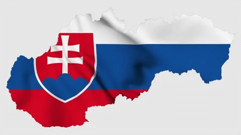 Slovakia waving flag map with alpha channel and seamless loop Stock Footage 171861648