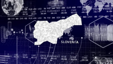 Slovania Map Animation Loop | Growth, GDP, Oil Economy &amp; Development Insights Stock Footage 331582537