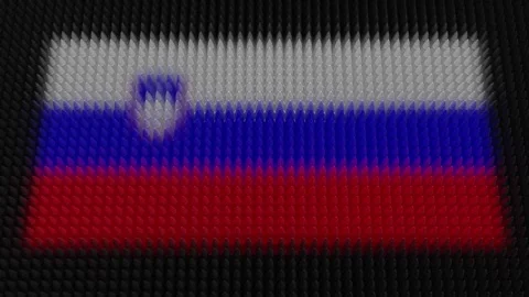 Slovene Flag Light Shining on Scrolling Bullets Stock Footage 300622675