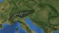 Slovenia. 3d earth in space - zoom in on Slovenia outlined on green 4k 4k or 4k+ Resolution