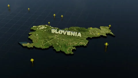 Slovenia 3D Map With Animation Stock Footage 310051622