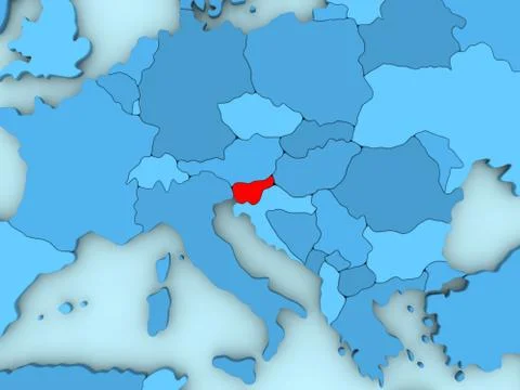 Slovenia on 3D map Stock Illustration