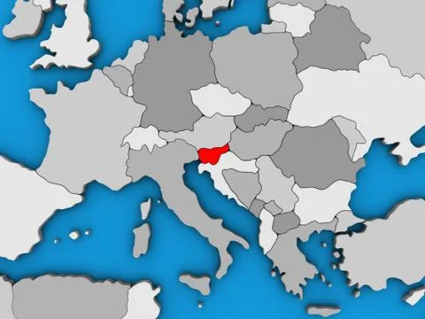 Slovenia on 3D map Illustrazione stock