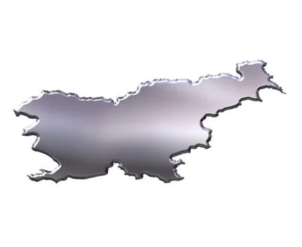 Slovenia 3D Silver Map Stock Illustration