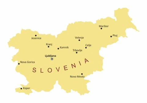 Slovenia cities map Stock Illustration
