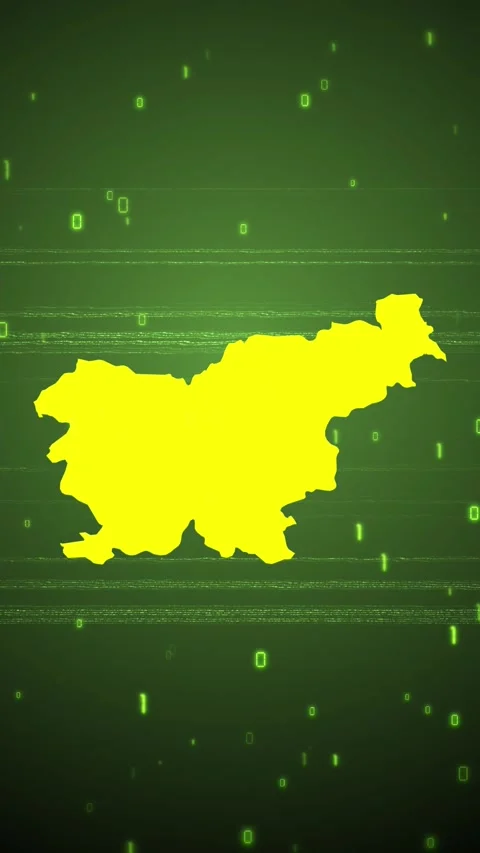 Slovenia Digital Map Intro Stock Footage 258837202