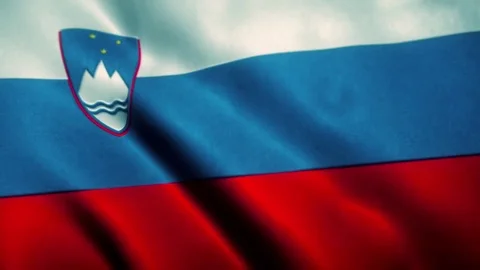 Slovenia Flag Blowing in the Wind Video stock 76056457