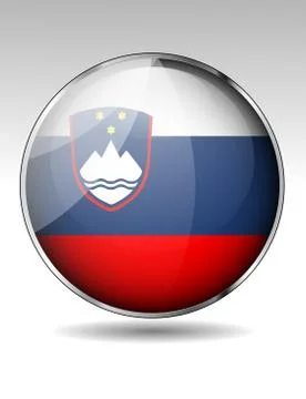 Slovenia flag button Stock Illustration