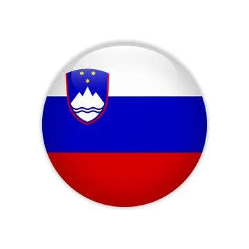 Slovenia flag on button Stock Illustration