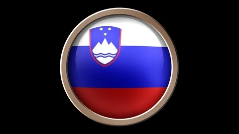 Slovenia flag button isolated on black Stock Footage 101093575