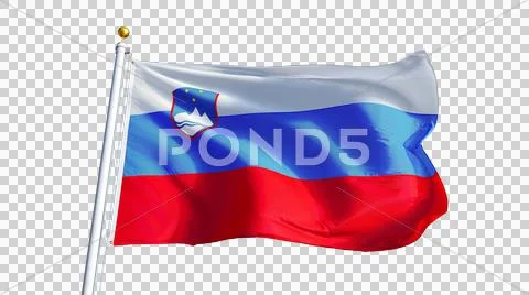 Slovenia flag, close up, isolated with alpha channel Stock Photos