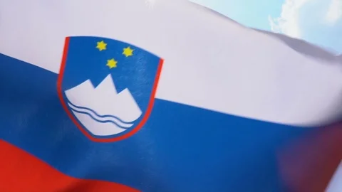 Slovenia Flag Flapping Stock Footage 118962881