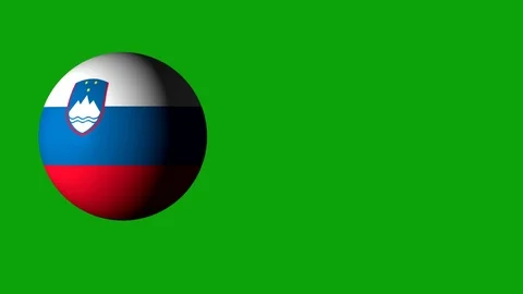 Slovenia flag on green background Stock Footage 75893131