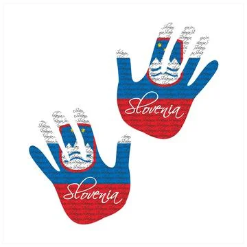 Slovenia flag hand vector Stock Illustration