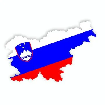 Slovenia flag map with clipping path Stock Illustration