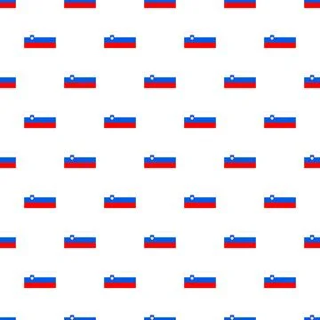Slovenia flag seamless pattern creating a national background Illustrazione stock