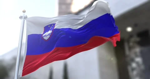 Slovenia-flag-waving-seamless-loop-4k-60fps Stock Footage 331083061