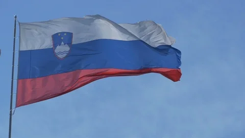 Slovenia Flag in Wind Stock Footage 108970629
