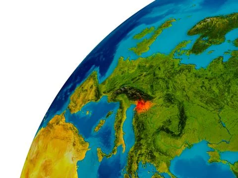 Slovenia on globe Stock Illustration