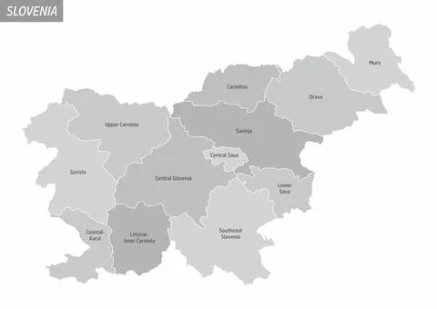 Slovenia grayscale map Stock Illustration