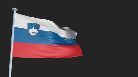 Slovenia - Loopable 3D flag animation with Alpha Channel and Transparency for 스톡 동영상 91468530
