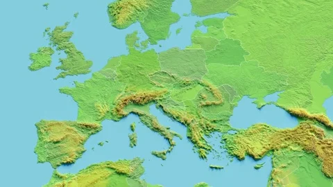 Slovenia Map 3D animated with Borders Stock Footage 348532291