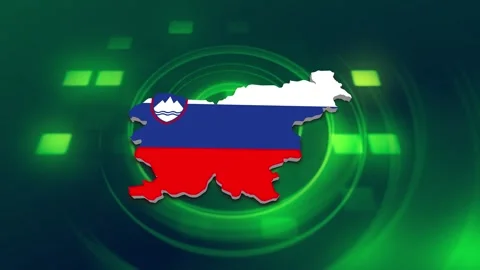 Slovenia Map and Flag Background Stock Footage 344029812