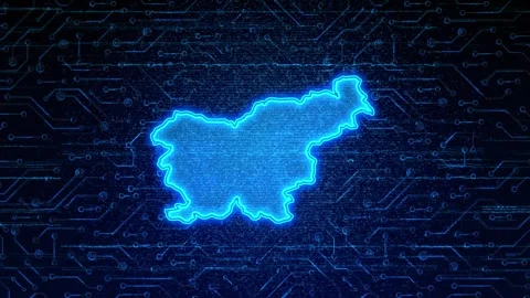 Slovenia Map Digital Technology Opener Stock-Footage 335082124