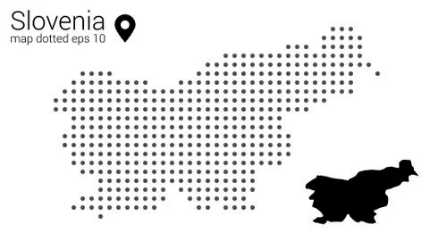 Slovenia map dotted on white background vector isolated Stock Illustration