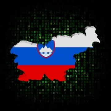 Slovenia map flag on hex code illustration Illustrazione stock