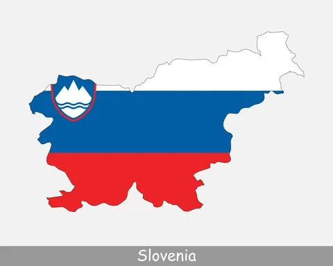 Slovenia Map Flag Stock Illustration