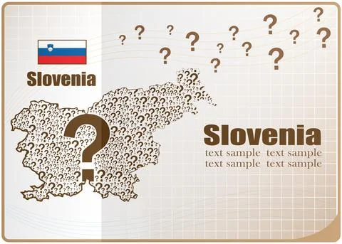 Slovenia map flag made from question mark. Illustrazione stock