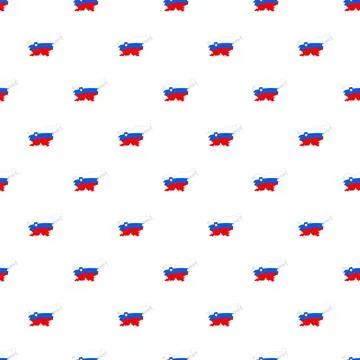 Slovenia map flag seamless pattern on white background Stockillustratie