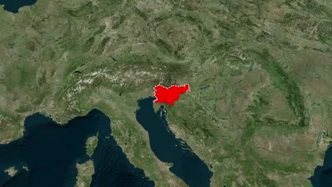 Slovenia Map Highlighted Border Geographic Animation 4K 库存影片 330383437