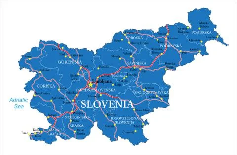 Slovenia map Stock Illustration