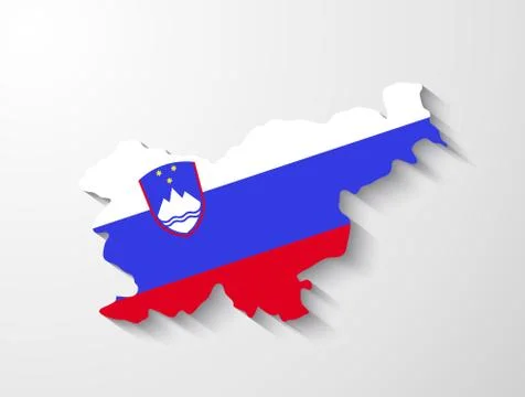 Slovenia map with shadow effect presentation Stock Illustration