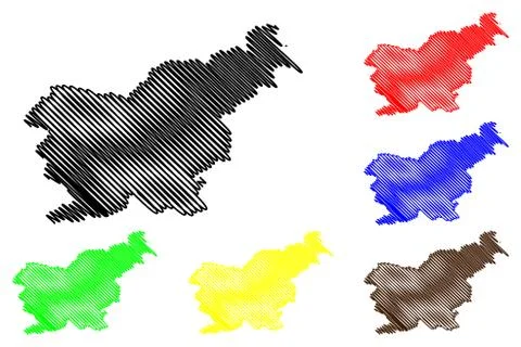 Slovenia map vector Stock Illustration