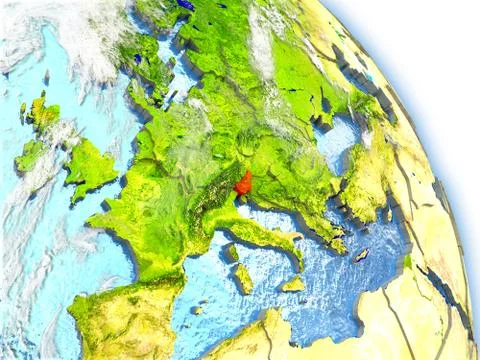 Slovenia on model of Earth Stock Illustration
