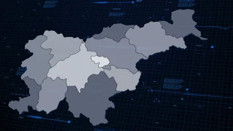 Slovenia network map Stock Footage 87976795