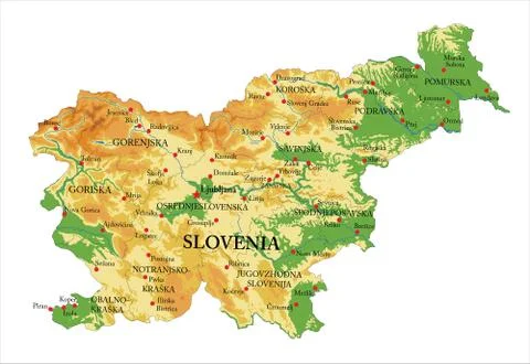 Slovenia physical map Stock Illustration