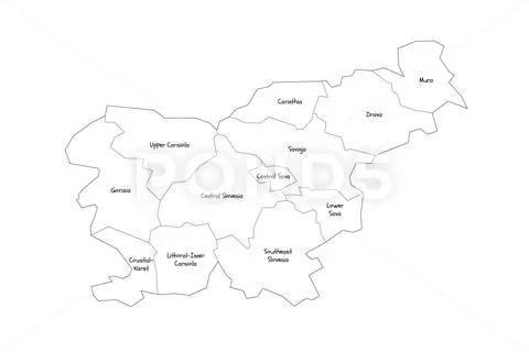 Slovenia political map of administrative divisions: Graphic #232775017