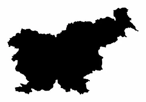 Slovenia silhouette map Stock Illustration