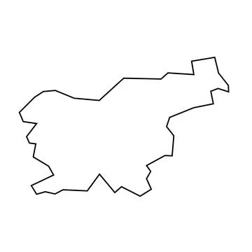 Slovenia vector country map thin outline icon Illustrazione stock