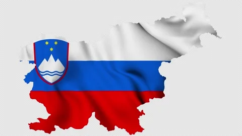 Slovenia waving flag map with alpha channel and seamless loop Stock Footage 171911557
