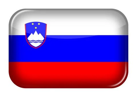 Slovenia web icon rectangle button Stock Photos