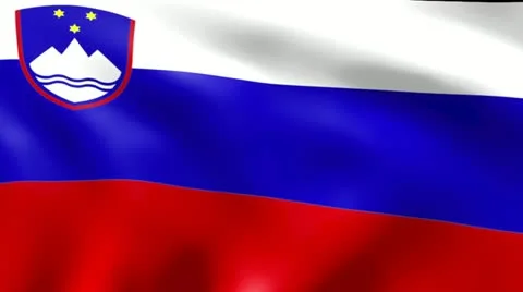 Slovenian Flag Close Up Stock Footage