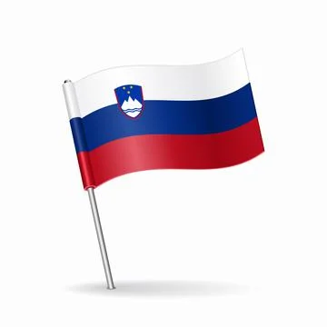 Slovenian flag map pointer layout. Vector illustration. Illustrazione stock