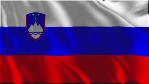 Slovenian flag waving slowly Stock-Footage 337440357