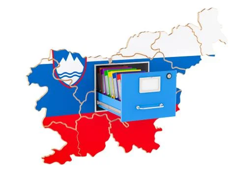 Slovenian national database concept, 3D rendering Stock Illustration